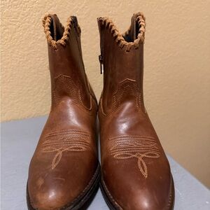 Shyanne BSWSP22-82 Brown Leather Western Ankle Boots Size 7  Women’s